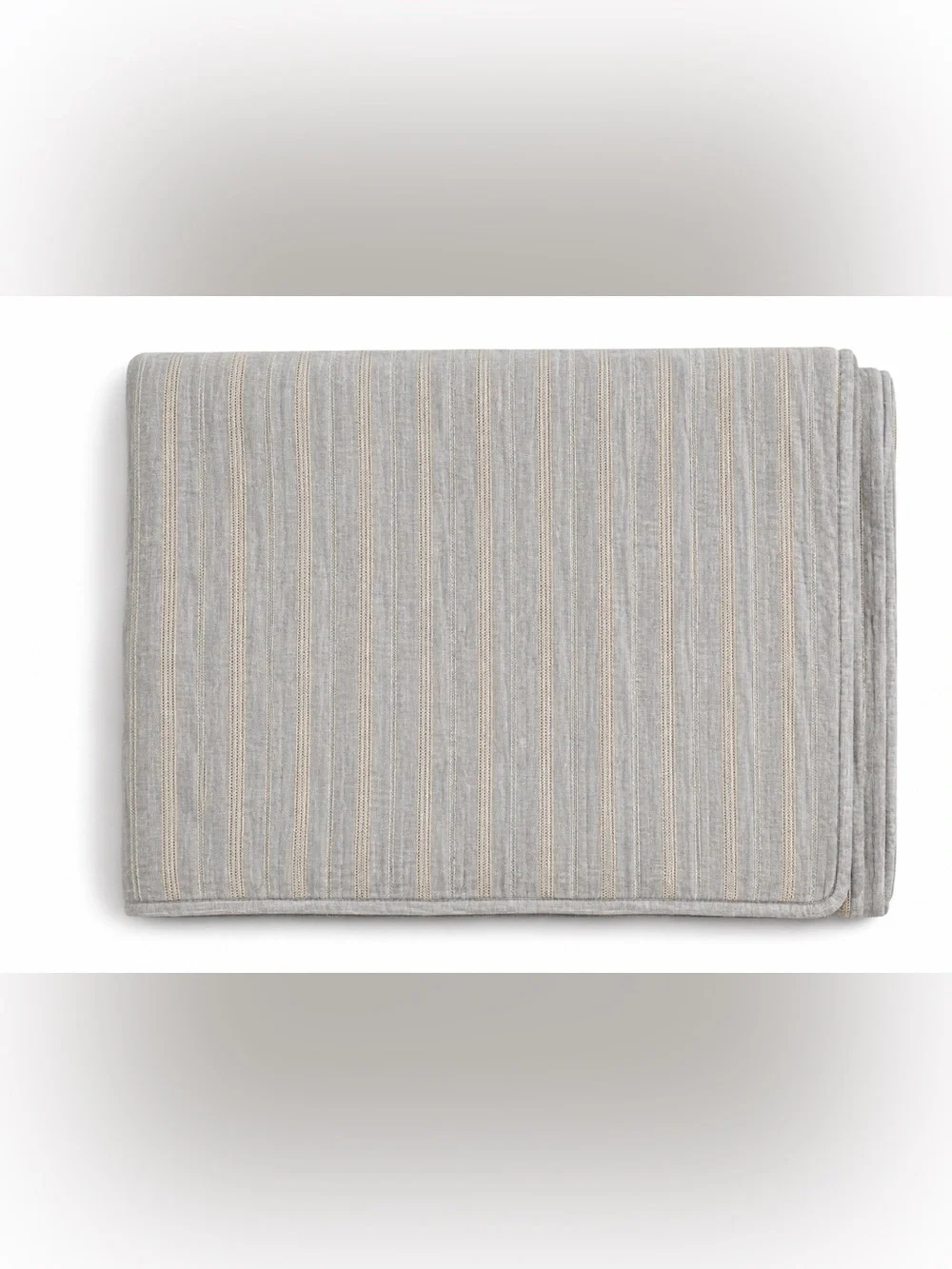 Hotel Collection Taupe and Light Gray Striped Quilted Pillow Shams